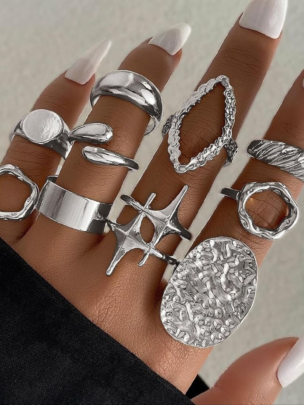 Chunky Rings Statement Rings Set, Stackable - Picture 2 of 8